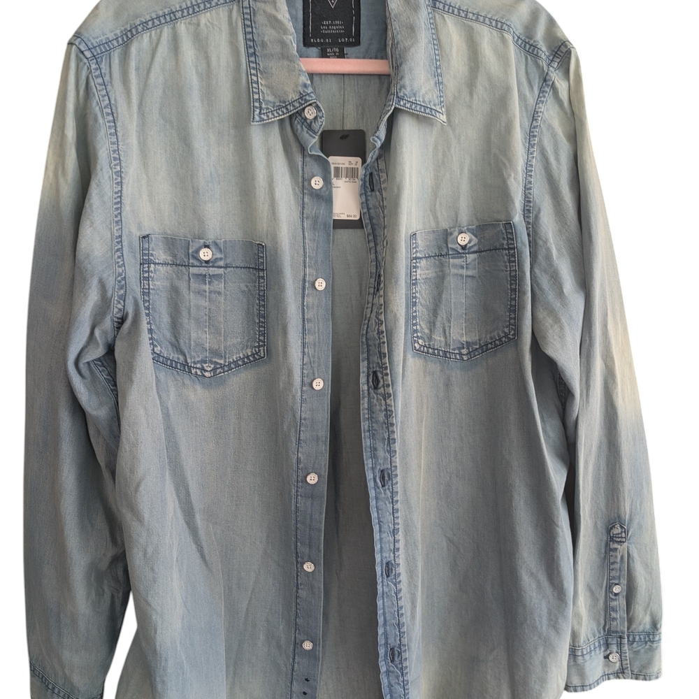 Guess Light Wash Denim Shirt